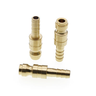 China supply custom service CNC machining steel straight hydraulic hose barb brass male hose connector fittings